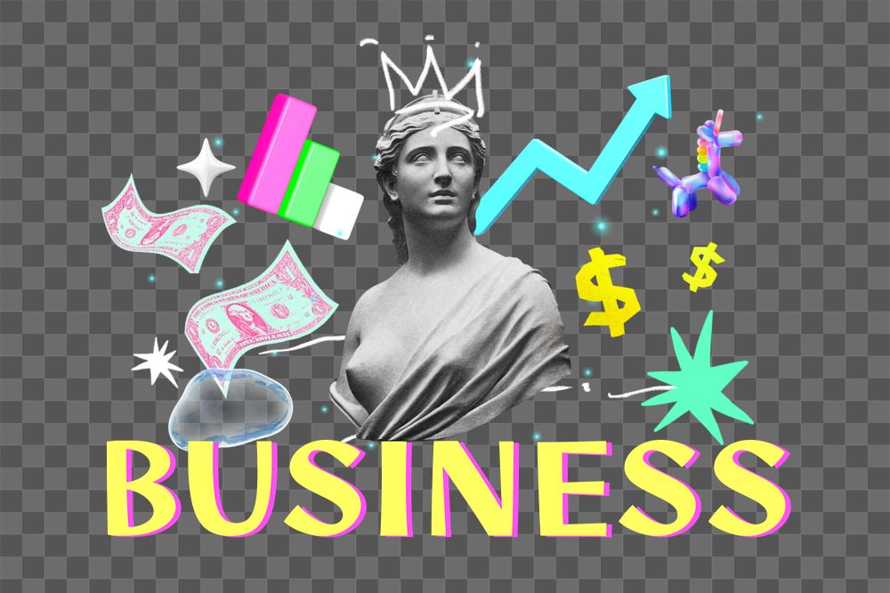 Business png element, editable collage remix