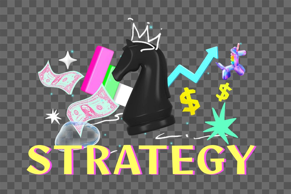 Strategy png element, editable collage remix