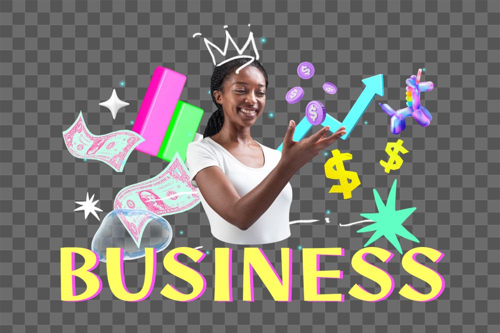 Business png element, editable collage remix