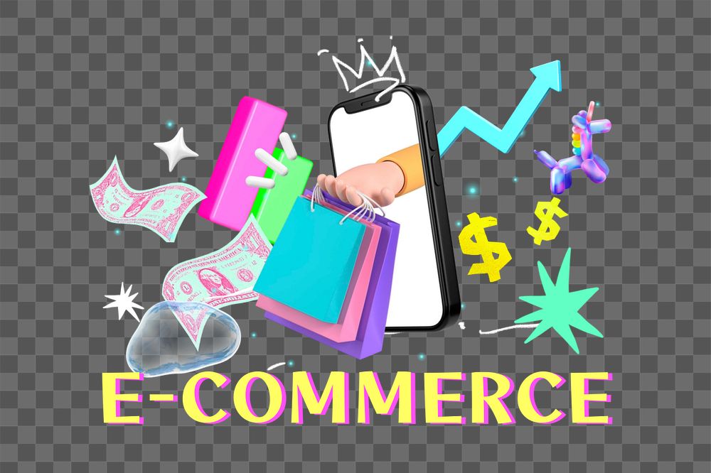 E-commerce png element, editable collage remix