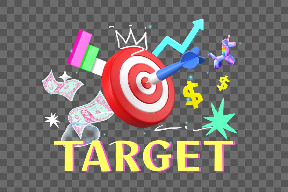 Target png element, editable collage remix