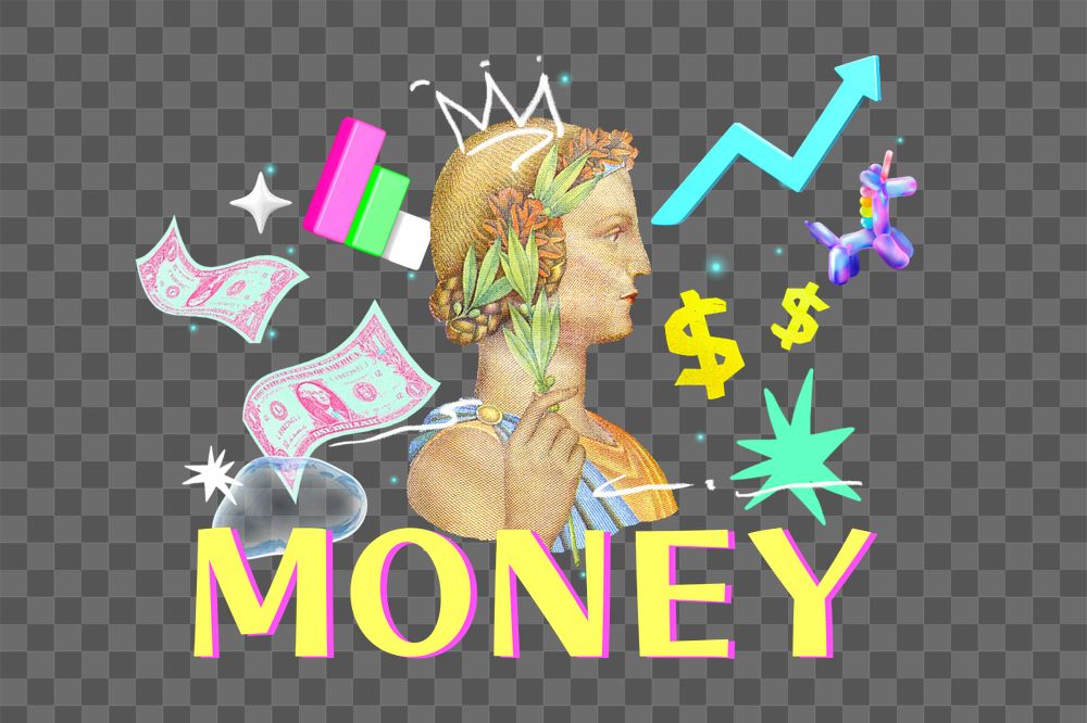 Money png element, editable collage remix