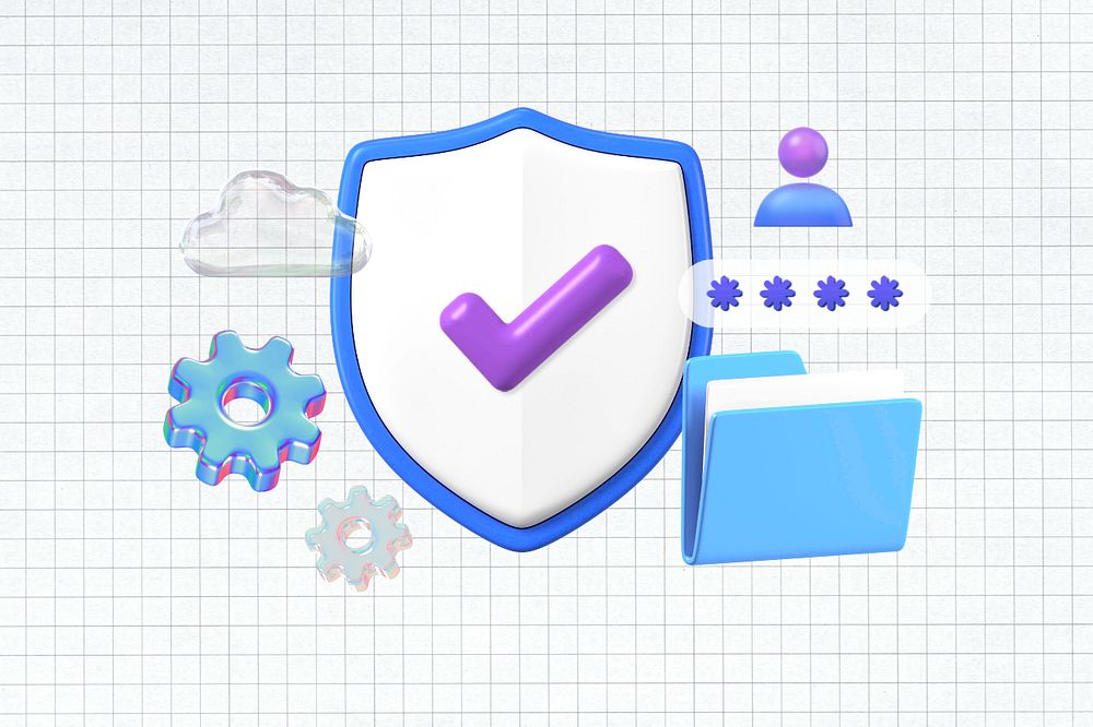 3D shield, digital security remix