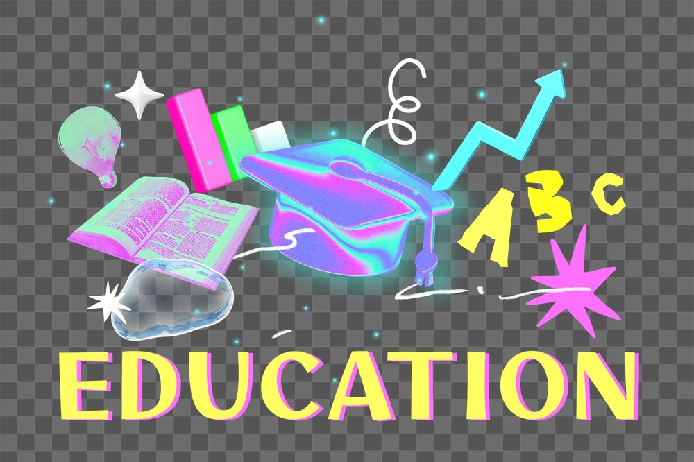 Education png element, editable collage remix