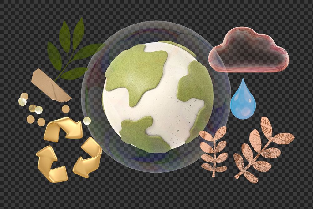 Environment png element, editable collage remix design
