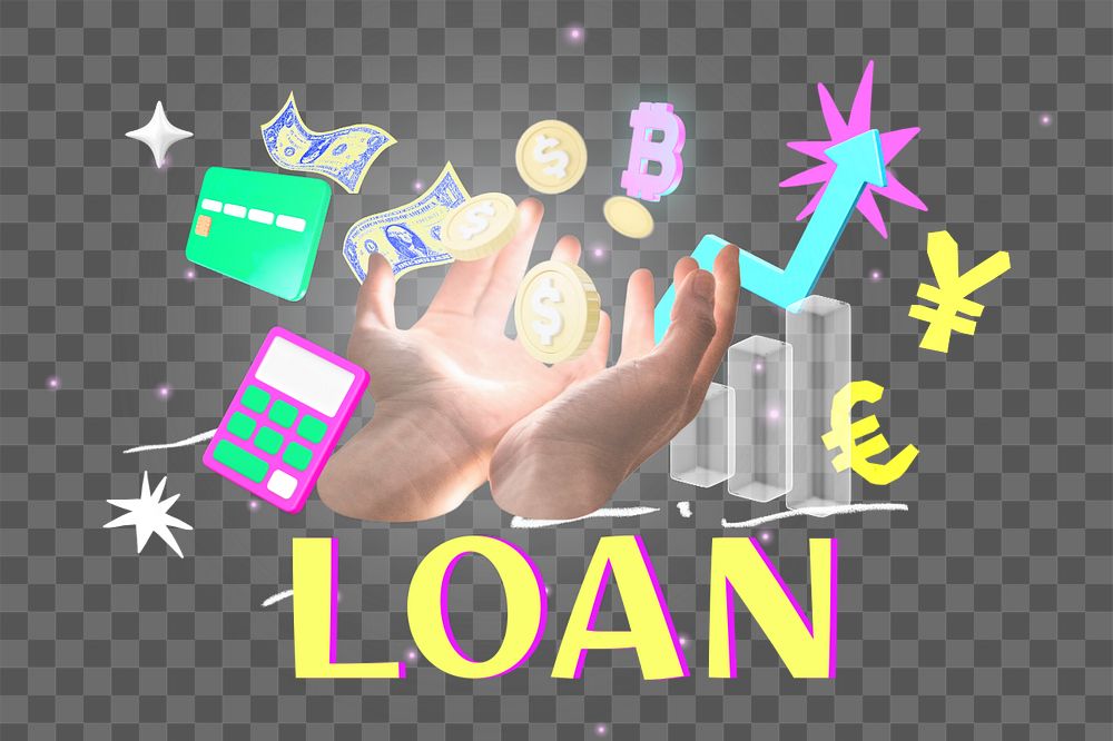 Loan png element, editable collage remix