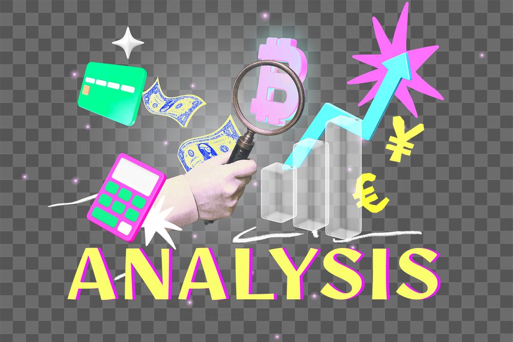 Analysis png element, editable collage remix