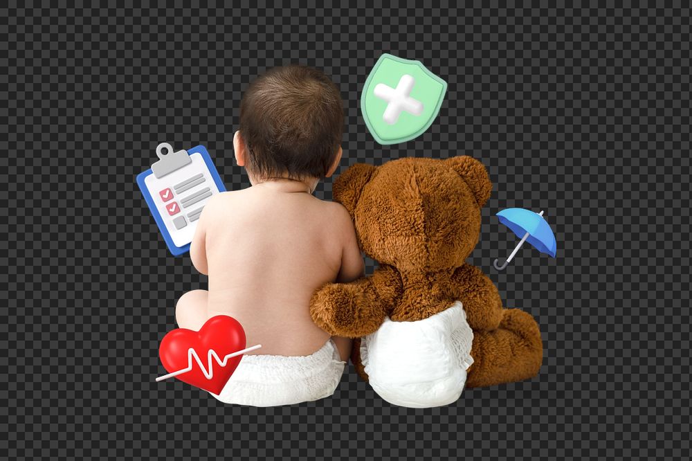 Kids health insurance png, security & protection remix