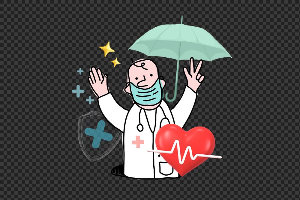 Medical care png, doctor illustration, healthcare 3D remix