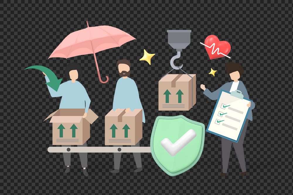 Workplace safety png, factory workers 3D remix