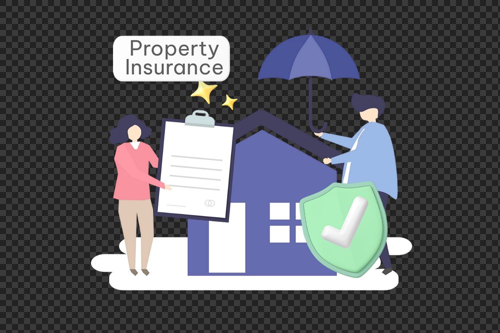 Property insurance png word, security & protection remix
