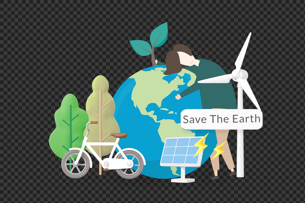 Save the earth png word, environment remix