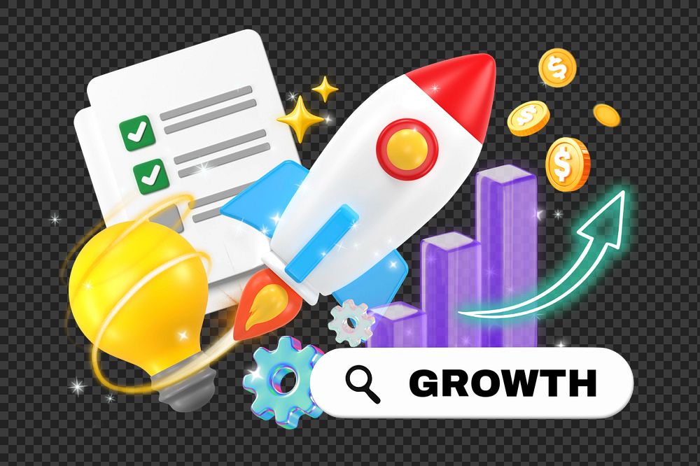 Growth, 3D remix with editable text
