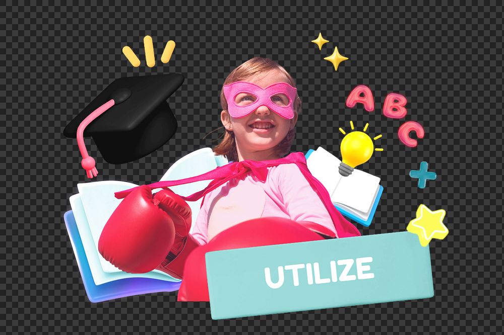 Utilize, editable word, 3D remix