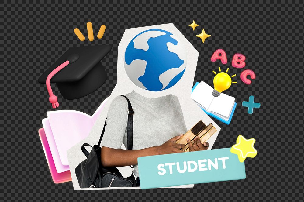 Student, editable word, 3D remix