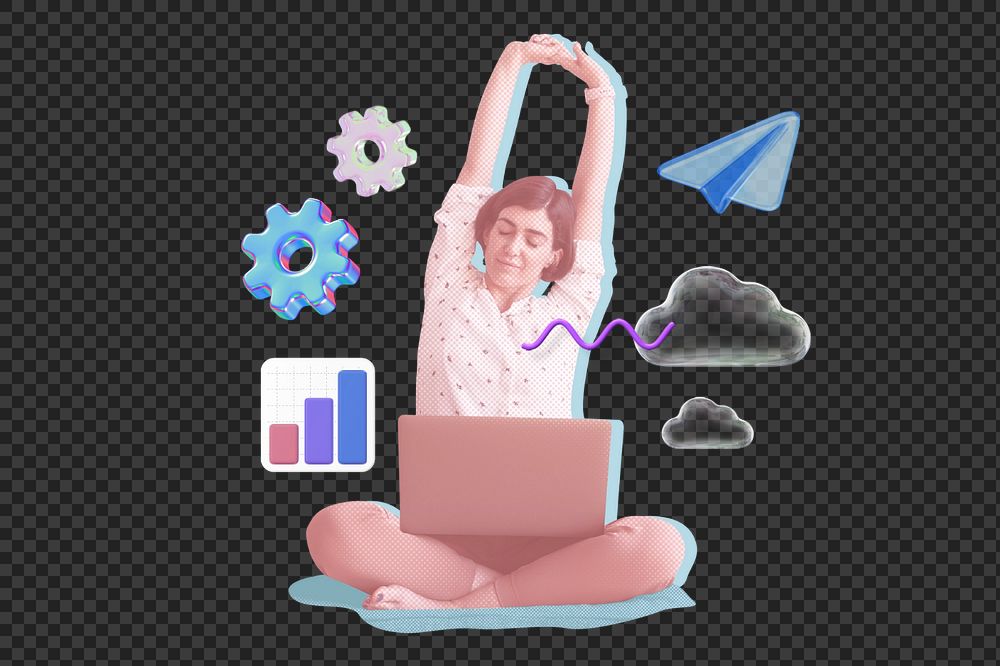 Online business png owner, 3D remix