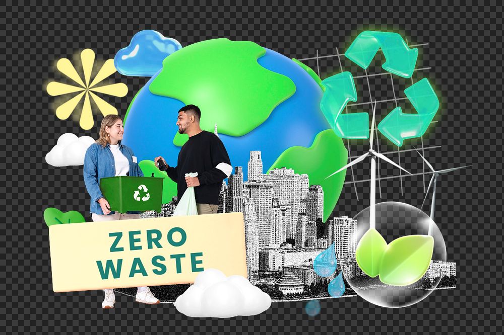 Zero waste, editable word collage remix