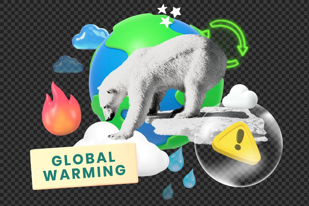 Global warming, editable word collage remix
