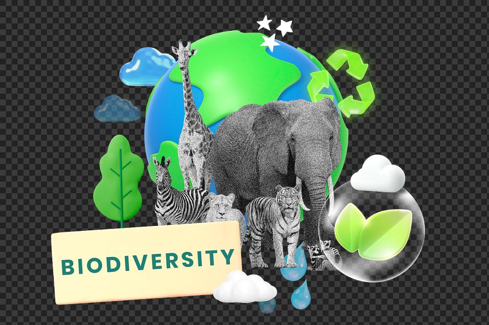 Biodiversity, editable word collage remix