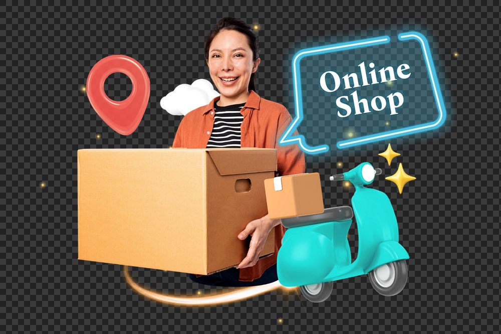 Online shop, editable word, 3D remix