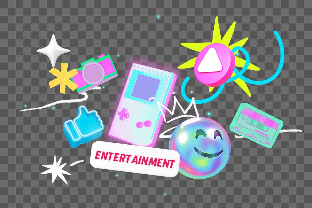 Entertainment png element, editable collage remix