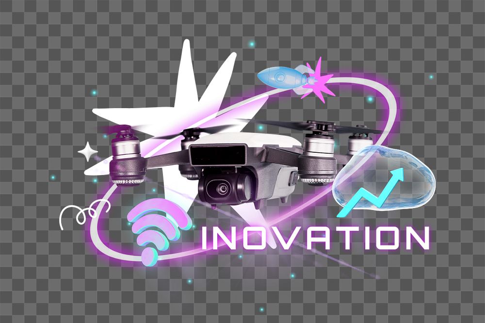 Innovation png element, editable collage remix