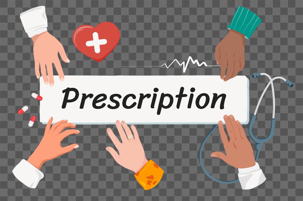 Prescription diverse hands png, health & wellness editable remix