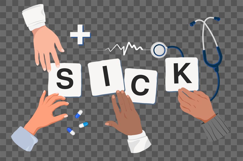 Sick diverse hands png, health & wellness editable remix