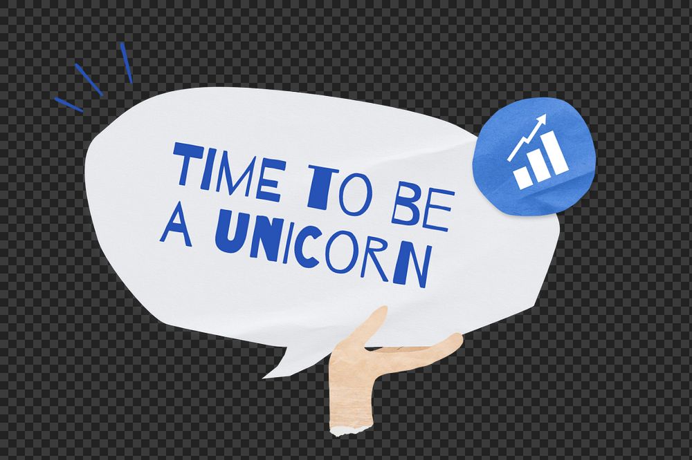 Unicorn quote, speech bubble paper craft, editable design