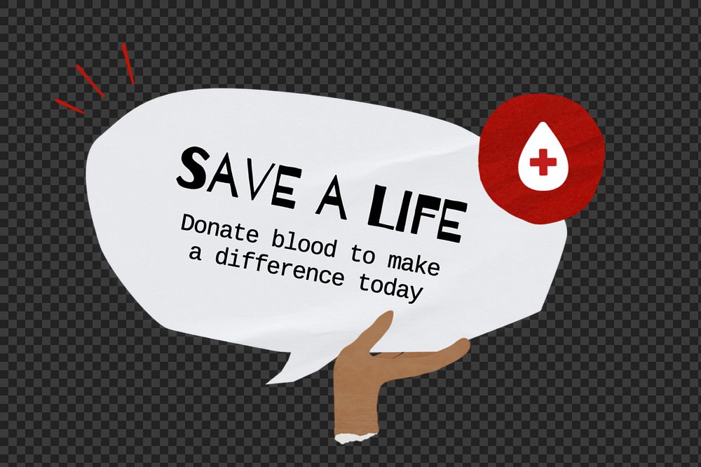 Save a life word, speech bubble paper craft, editable design
