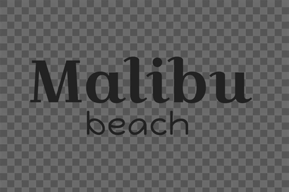 Malibu beach text