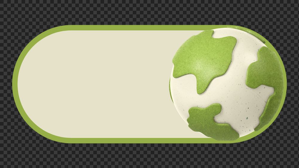Green globe slide icon png, editable design
