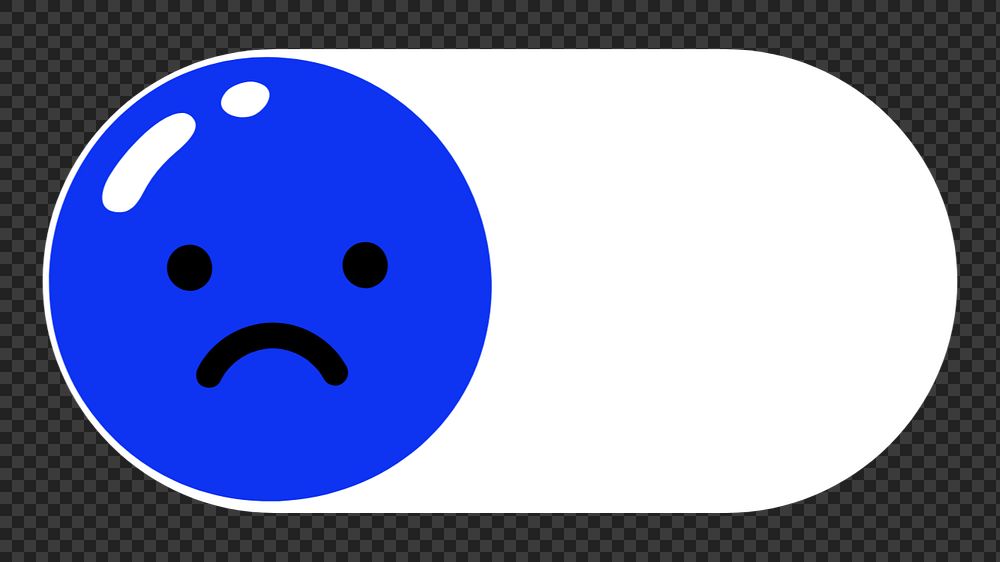 Sad emoticon slide icon png, editable design