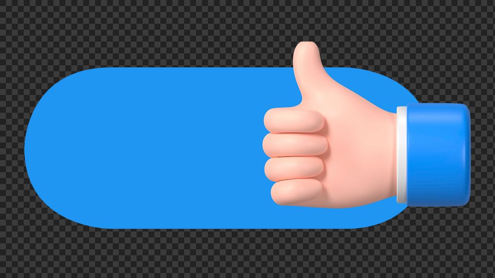 Thumbs up slide icon png, editable design
