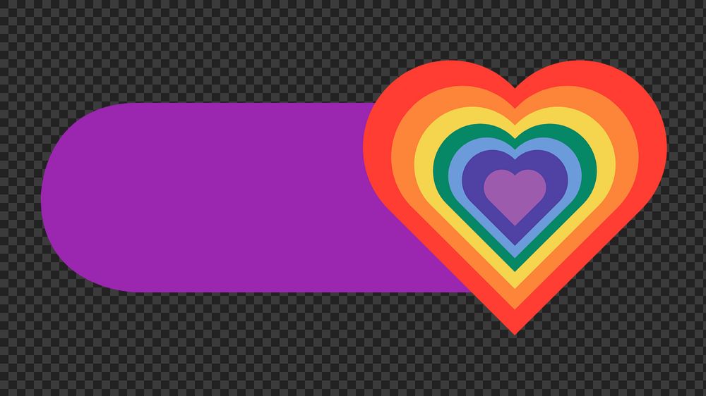 Rainbow heart slide icon png, editable design