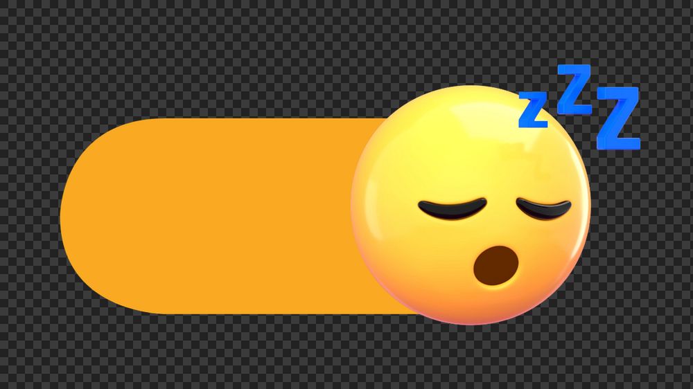 Sleep emoticon slide icon png, editable design