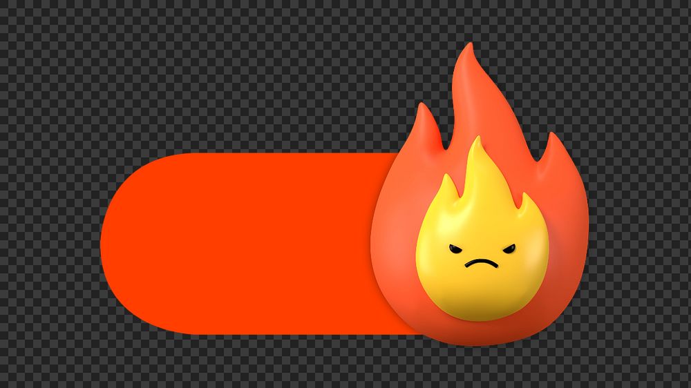 Flame slide icon png, editable design