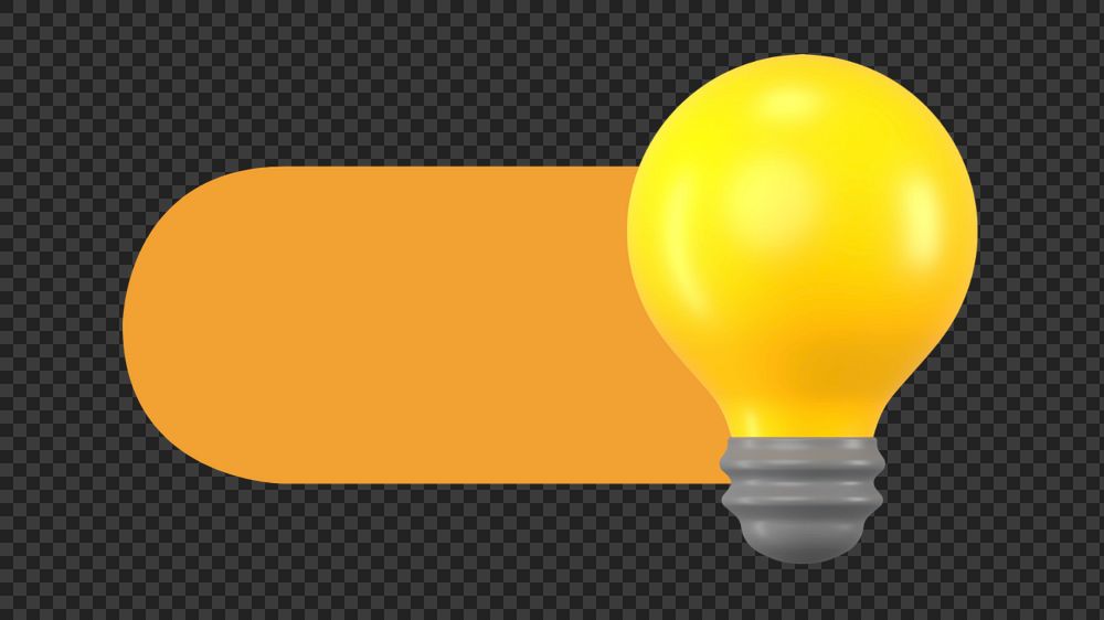 Light bulb slide icon png, editable design