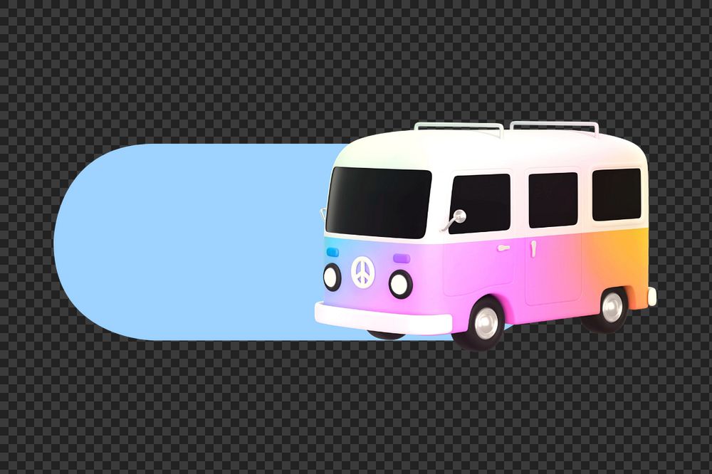 Caravan travel slide icon png, editable design