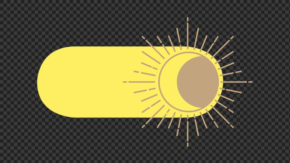 Sun and moon slide icon png, editable design
