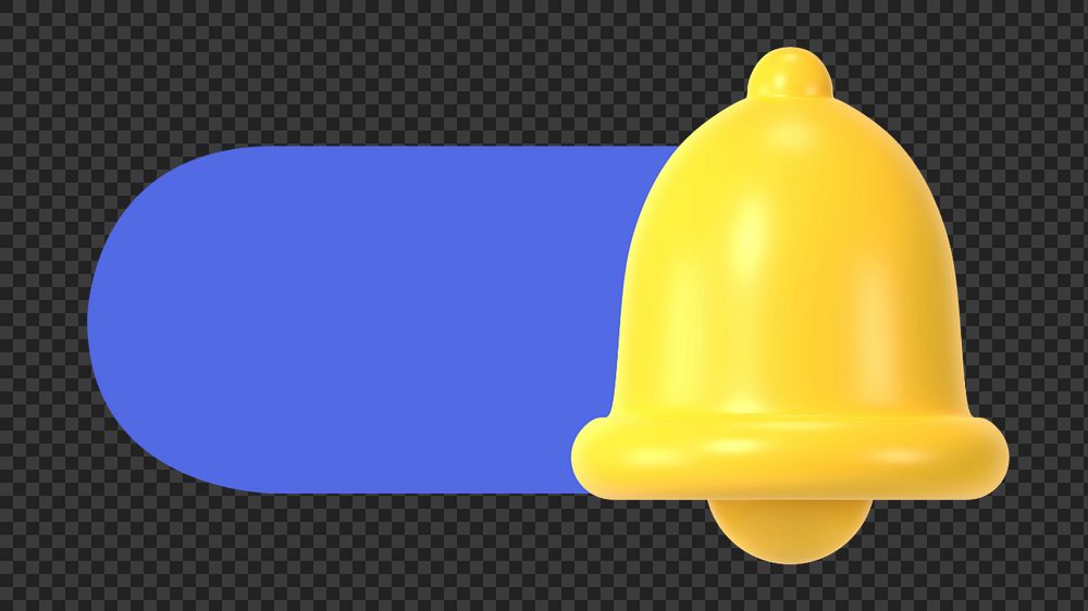 Notification bell slide icon png, editable design