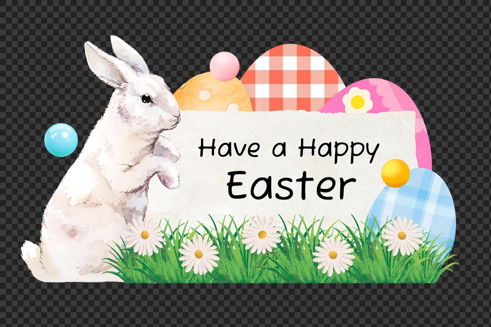 Happy Easter, bunny creative remix, editable design