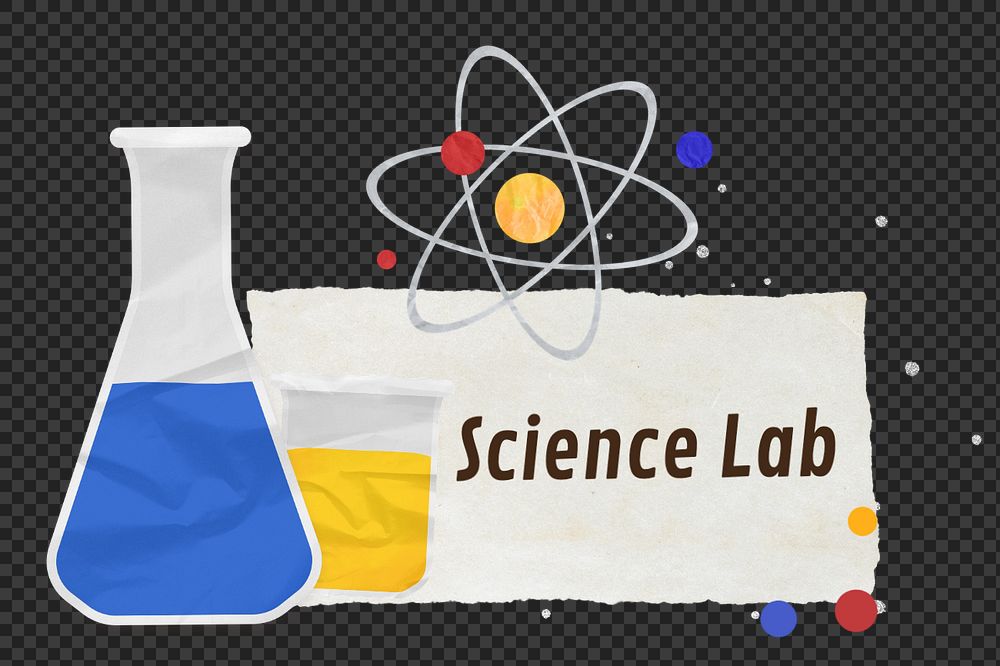 Science lab, paper craft remix, editable design