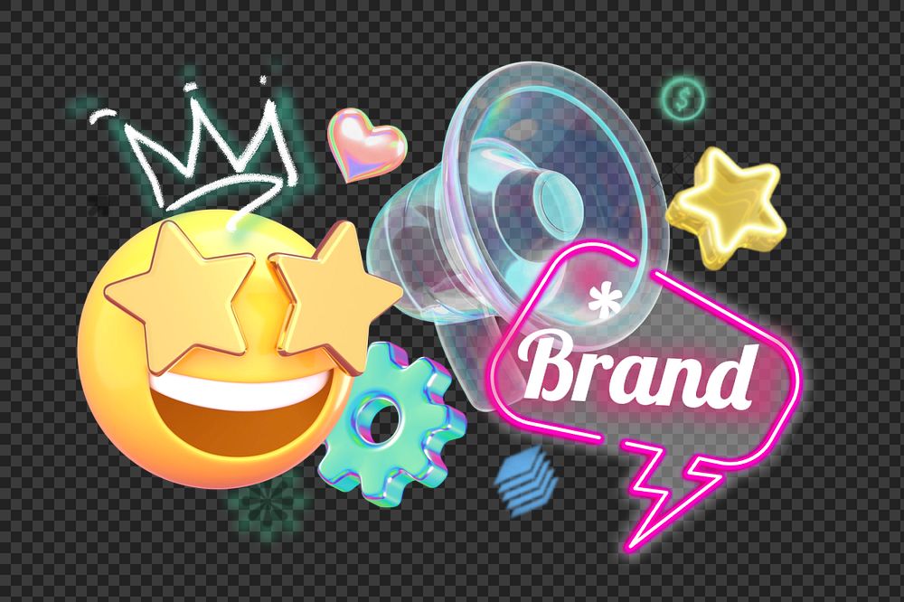 Brand marketing png element, 3d remix, editable design