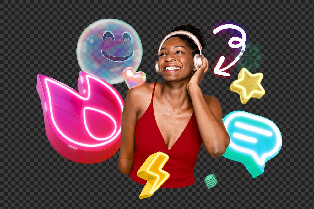 Music entertainment png element, 3d remix, editable design