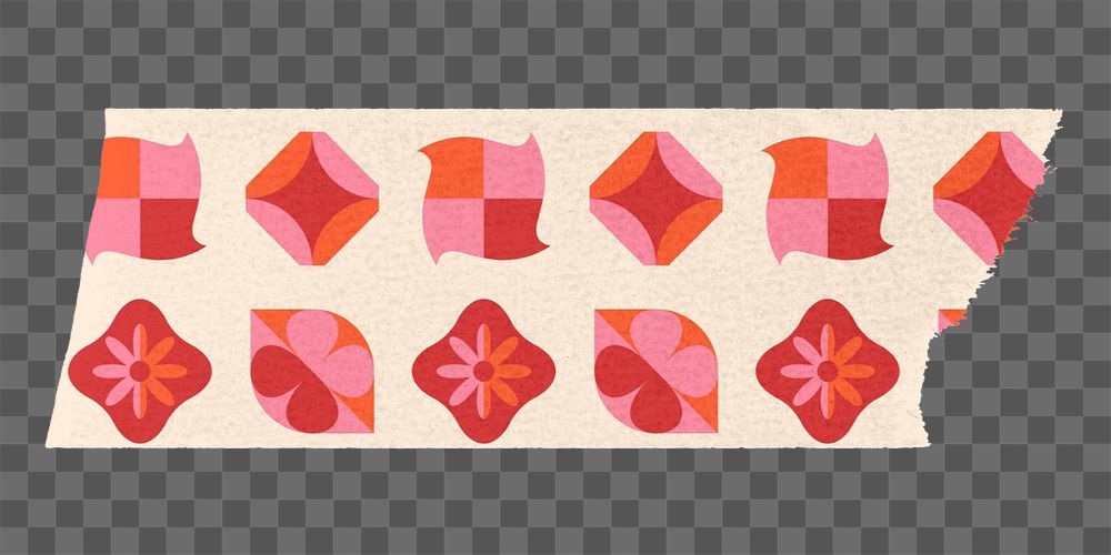 Washi tape mockup, pink geometric pattern