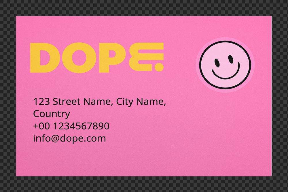 Business card mockup, colorful, funky design