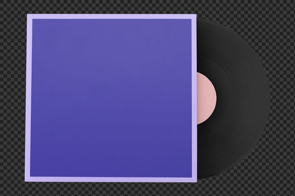 Vinyl record mockup, editable cover