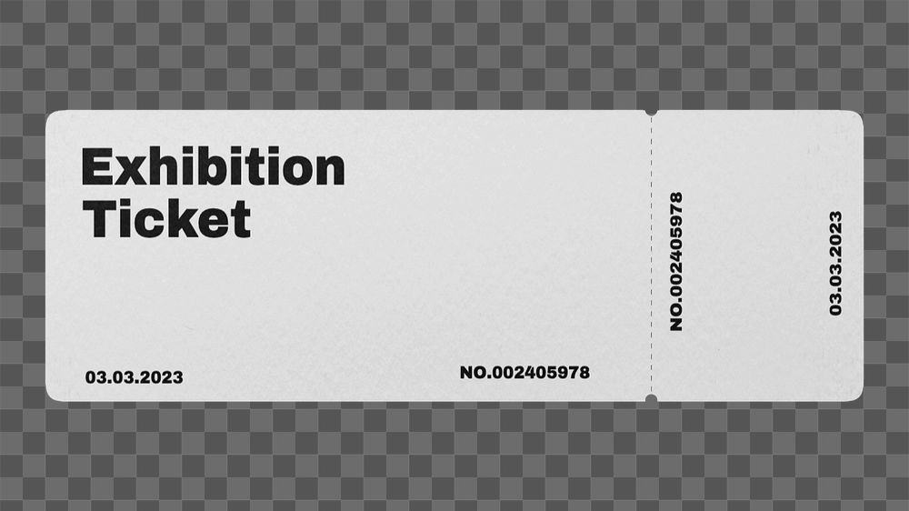 Exhibition ticket mockup, 3D rendering design 