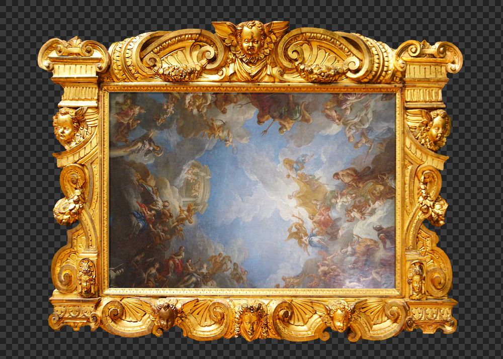 Gold luxury picture frame editable mockup element